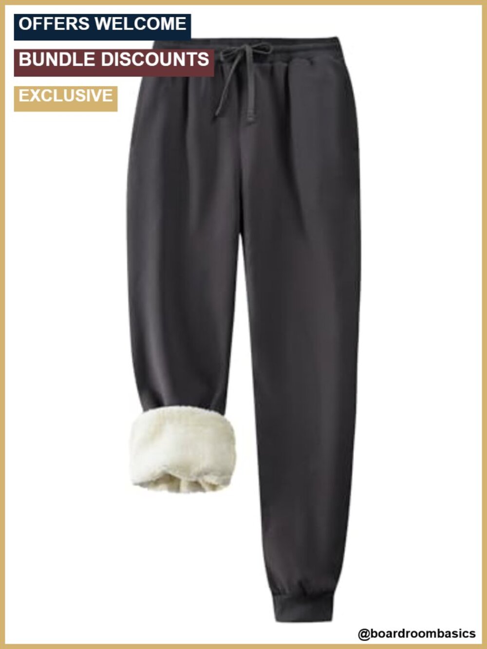 Men's Sherpa Fleece Lined Cotton Sweatpants Warm Winter Active Pants